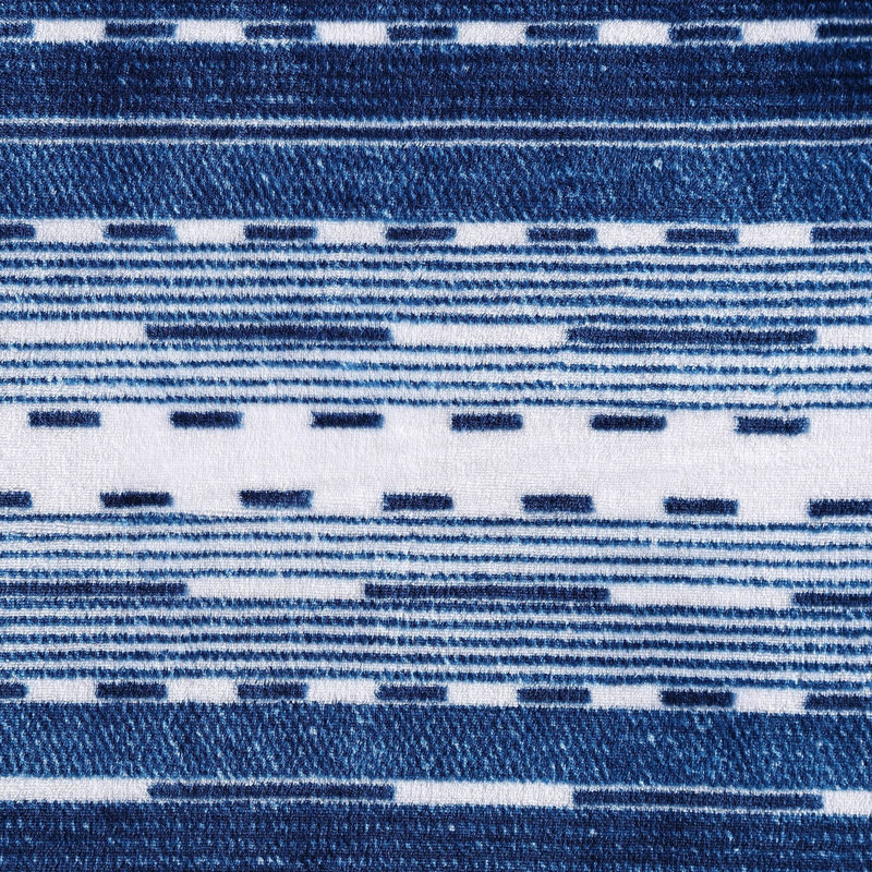 Jeté en molleton ultra doux Wrangler, Rayures bleu marine