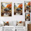 Camion camionnette orange Angeleno - symphonie d'automne-830605695-830605705