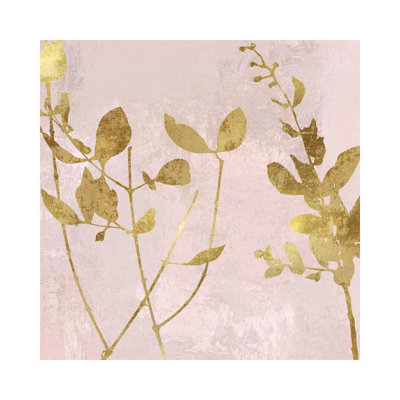 Nature Gold On Pink Blush II by Danielle Carson - Wrapped Canvas Print