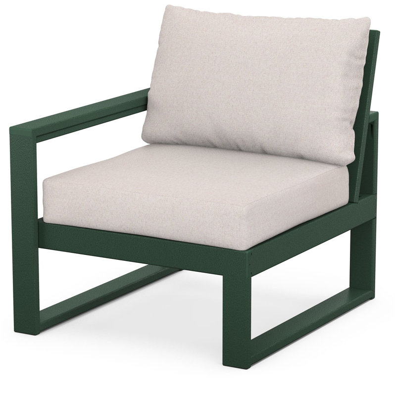 POLYWOOD Outdoor Lounge Chair, Green, Dune Burlap