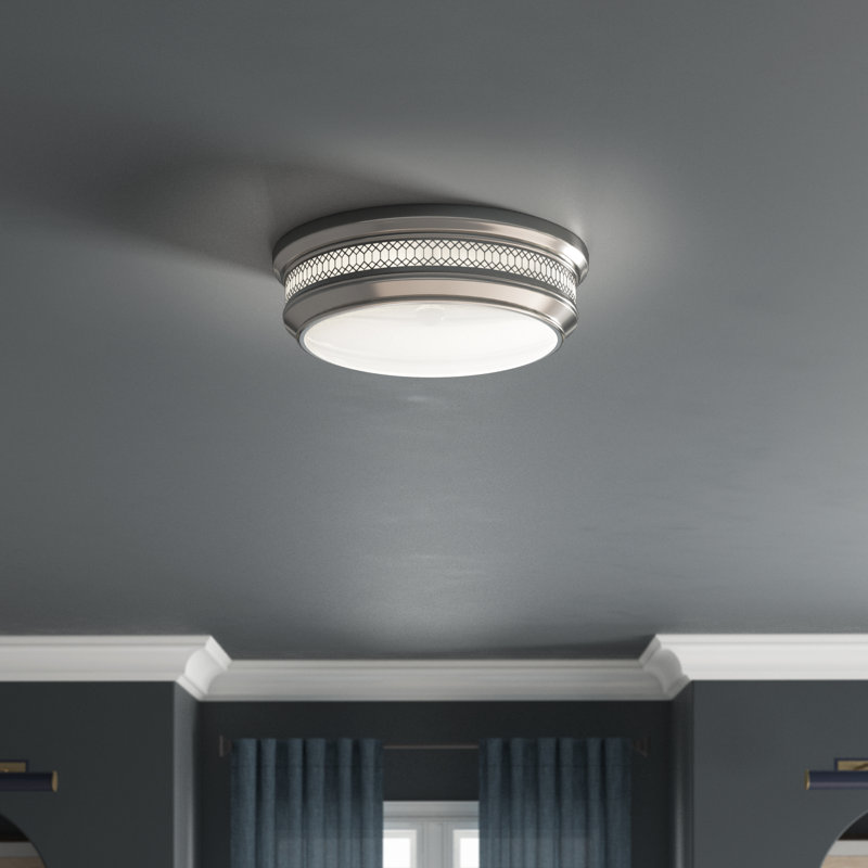 Williamsburg Tucker 3-Light 16.75" Flush Mount, 4.25"H x 11.75"W x 11.75"D, 2 Lights, Polished Nickel