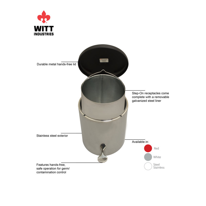 4 Gallon Silver Stainless Steel Pedal Trash Can