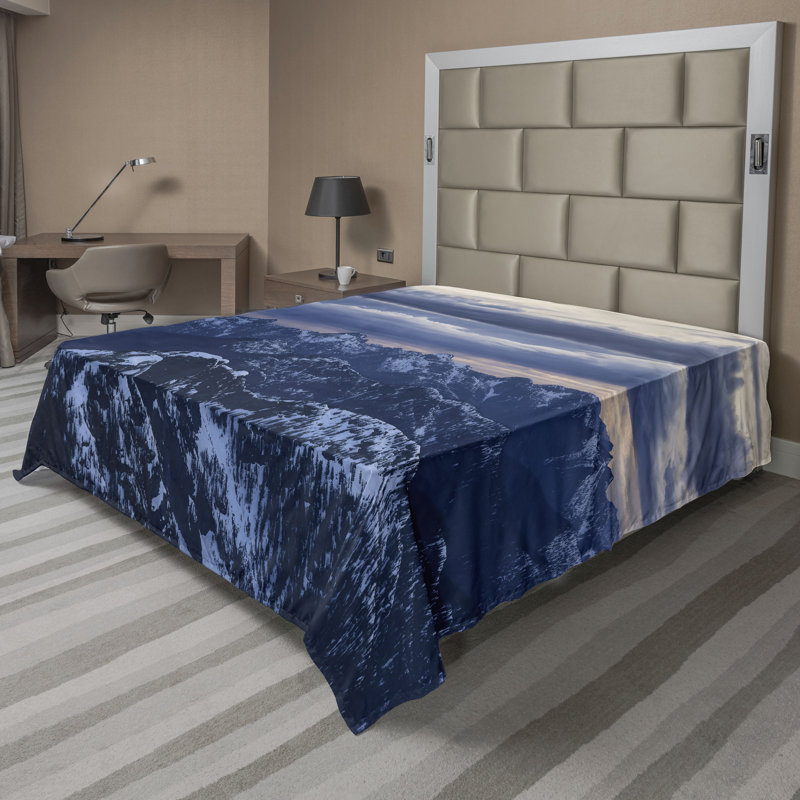 Drap plat Ambesonne Landscape, Drap plat pour très grand lit californien