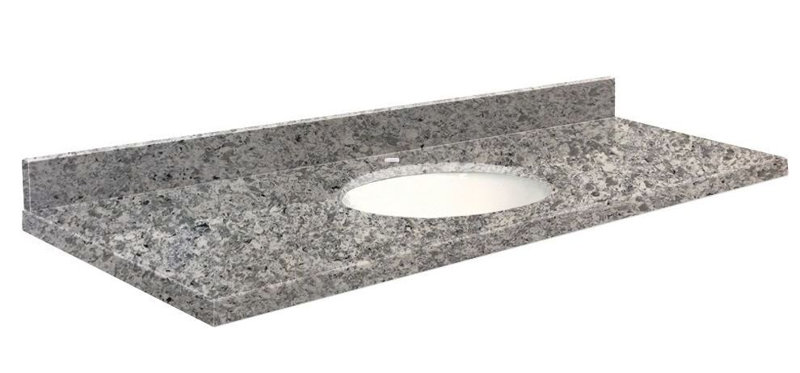 Dessus de salle de bain simple 61 po meuble-lavabo, Blanc, Passage de portage, Monotrou