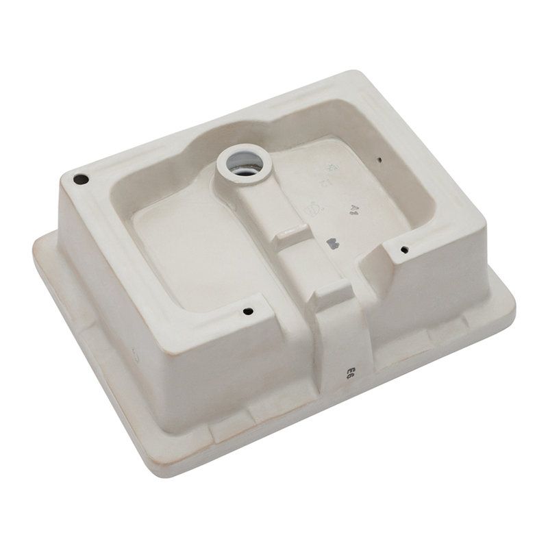 19"x15" White Ceramic Rectangular Undermount Bathroom Sink with Overflow
