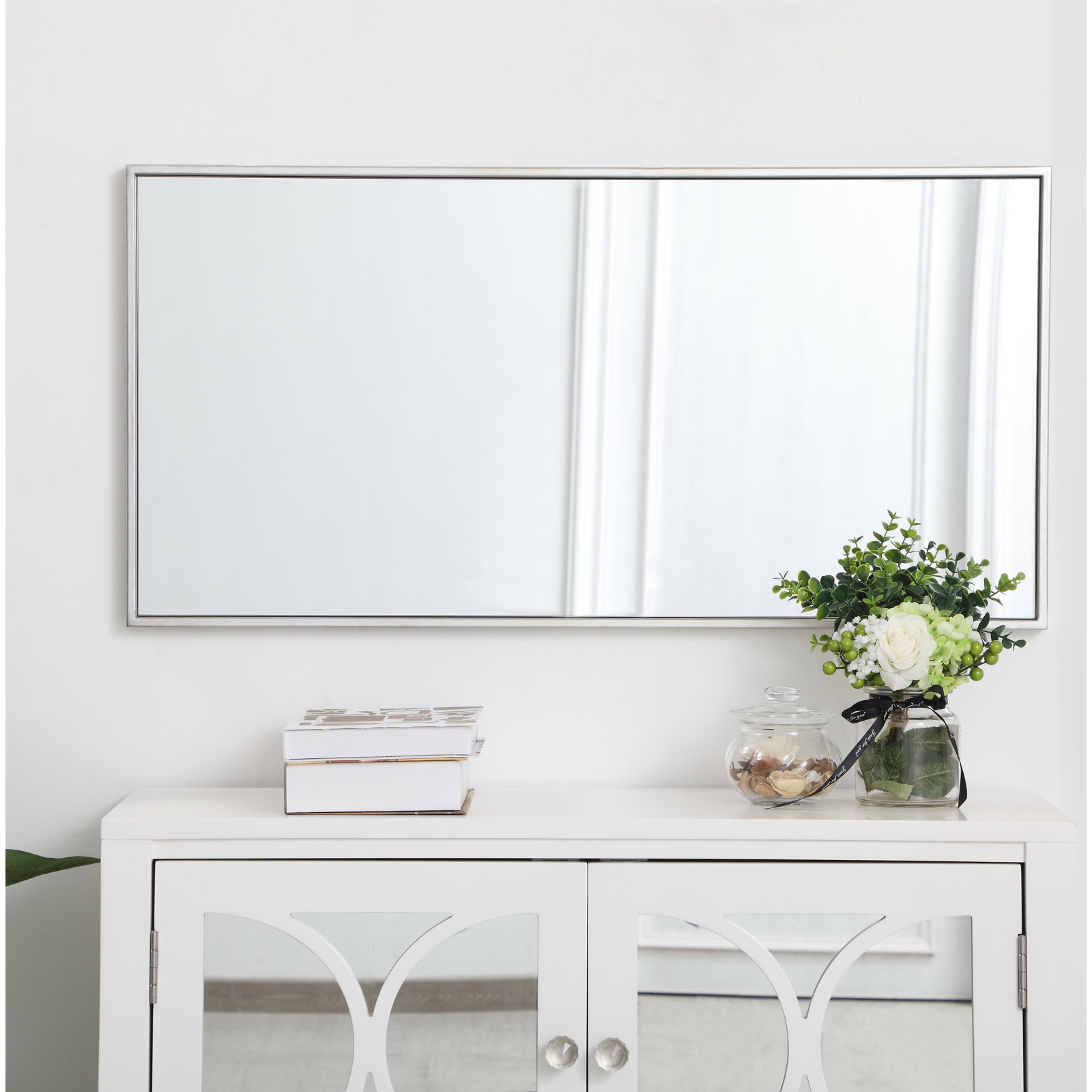 Sabine Accent Mirror, 36" x 18", Silver