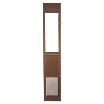 Dog Door for Sliding Glass Door, 75 7/8 to 80 11/16 in Adjustable Height, Aluminum Alloy Frame with Rotating Hinges, Lock Design, 10 1/4 x 16 1/4 in Flap, Sliding Glass Pet Door for Renters