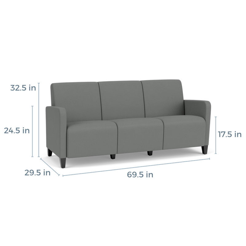 Ravenna Lounge Reception 3 Seat Tandem Seating No Center Arm, Black Wood, Open House Asteroid
