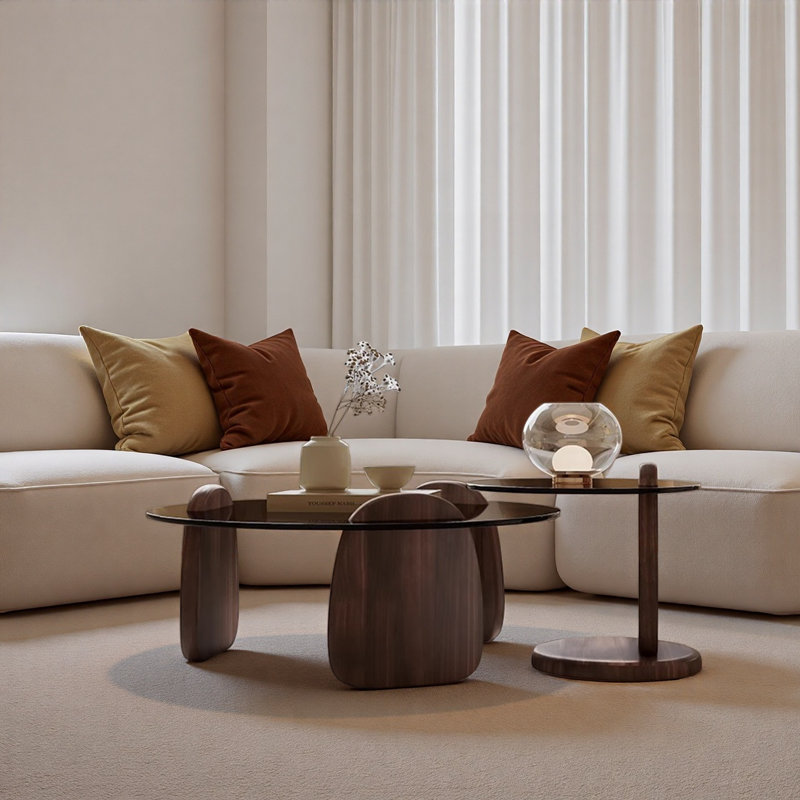 Creative Tempered Glass Coffee Table Set