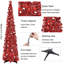 Arbre de Noël artificiel escamotable 5 pi avec paillettes Tinsel et trépied en plastique SC-1098778125