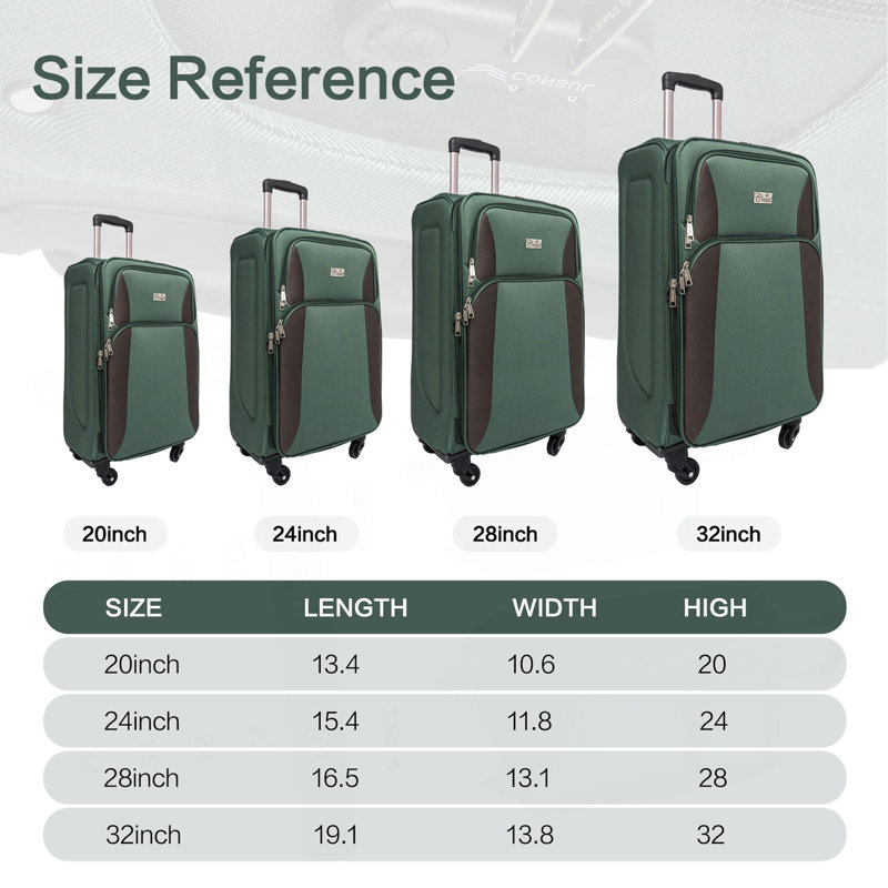 Ensemble de valise extensible Softside, Dark Green