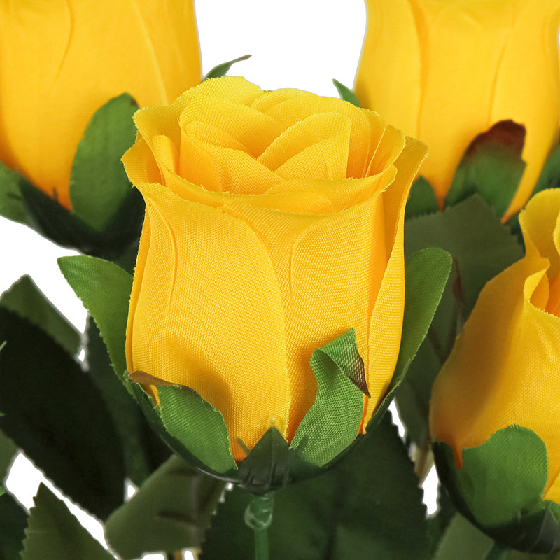 Bouquet de roses artificielles, Jaune