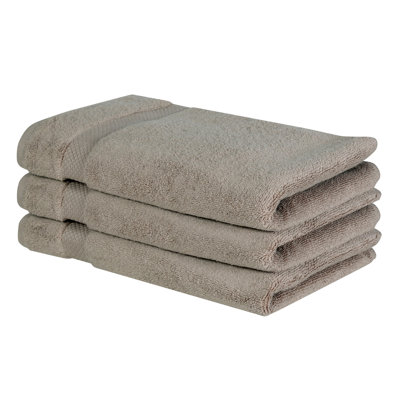 Splash 100% Cotton Zero Twist Hand Towel Set, 550 GSM Soft Absorbent Hand Towels for Bathroom, Spa & Daily Use, OEKO-TEX Certified, 3 Pack, Beige