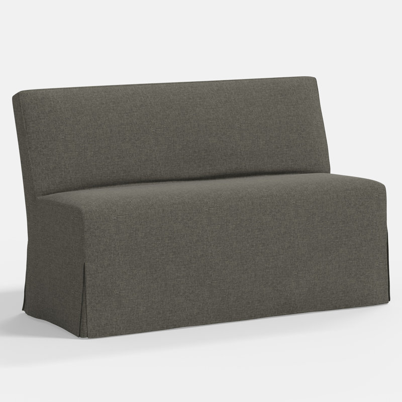 Stoffer Home x Cloth and Co. Lindy Upholstered Bench, Zuma Charcoal Textured Linen