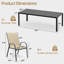 Ensemble de salle à manger d'extérieur pour 4 personnes, chaises empilables et table de salle à manger Hdpe 82,6 po, ensemble de salle à manger toutes saisons pour pelouse, jardin, cour-131078913-131078914