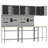 Set Of 9 Steel Medium Height-Adjustable Workshop Table-385435480