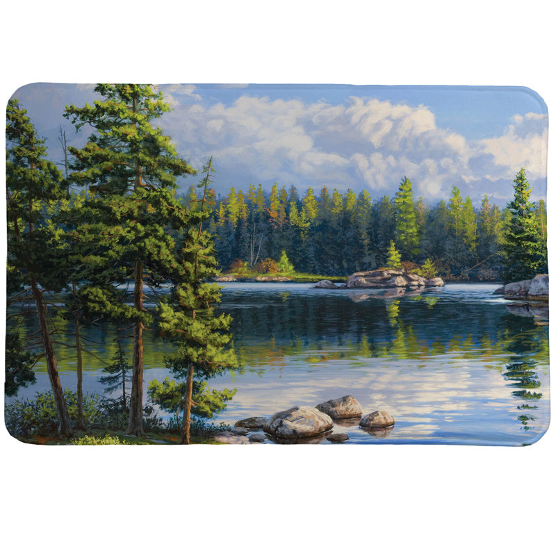 Tapis en mousse mémoire Blue Water Bay par Laural Home