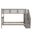 Stairway Bunk Bed with Storage, Guard Rail & Convertible Frame for Bedroom or Dorm-1780558888-1780558891