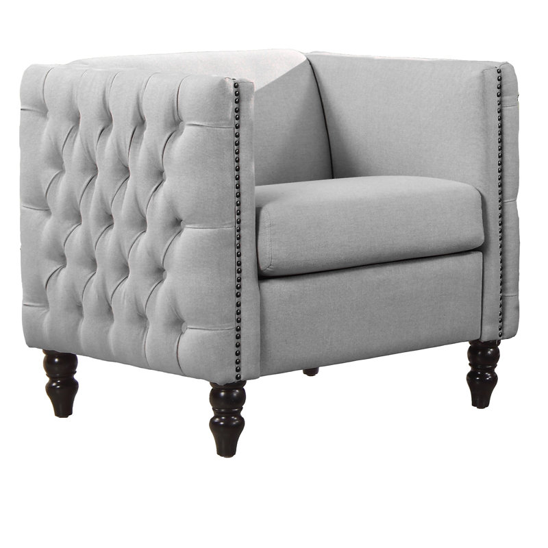 Juliet Upholstered Armchair, Gray Polyester