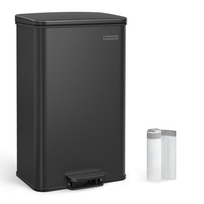 Rashan Steel Step On and Odour Seal Kitchen Rubbish Bin - 10.57 L