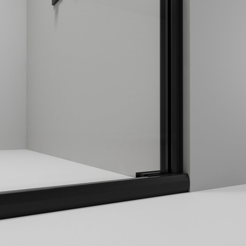 56" - 60" W x 72" H Framed Double Sliding Shower Door with 1/4" (6mm) Tempered Glass, Stainless Steel Hardware, Matte Black
