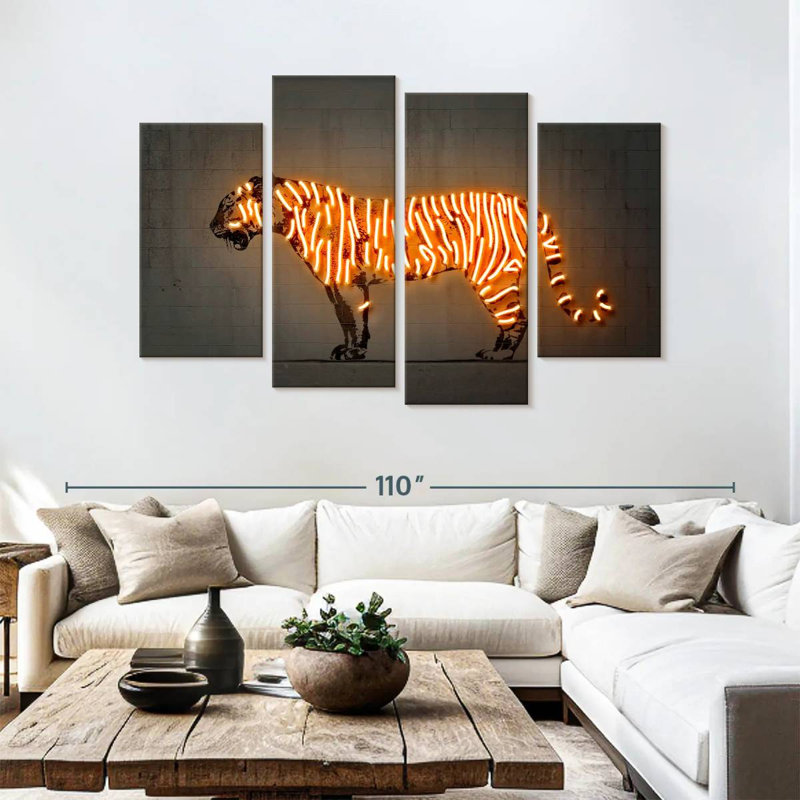 Brampt Glowing Tiger, 54'' H x 84'' W