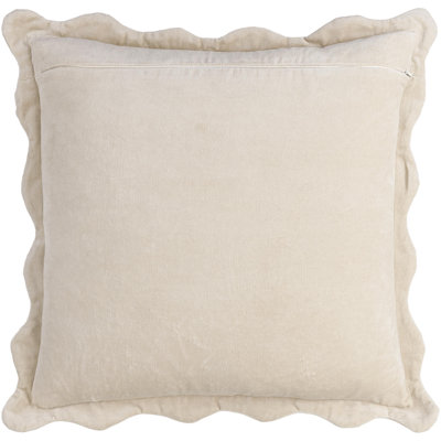 Collier Scalloped Edges Cotton Reversible Throw Pillow