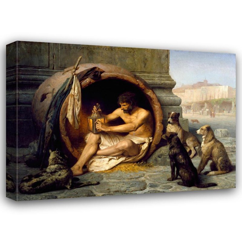 "Diogène" par Jean-Léon Gérôme - Toile tendue avec châssis, H 24 po x l 17 po