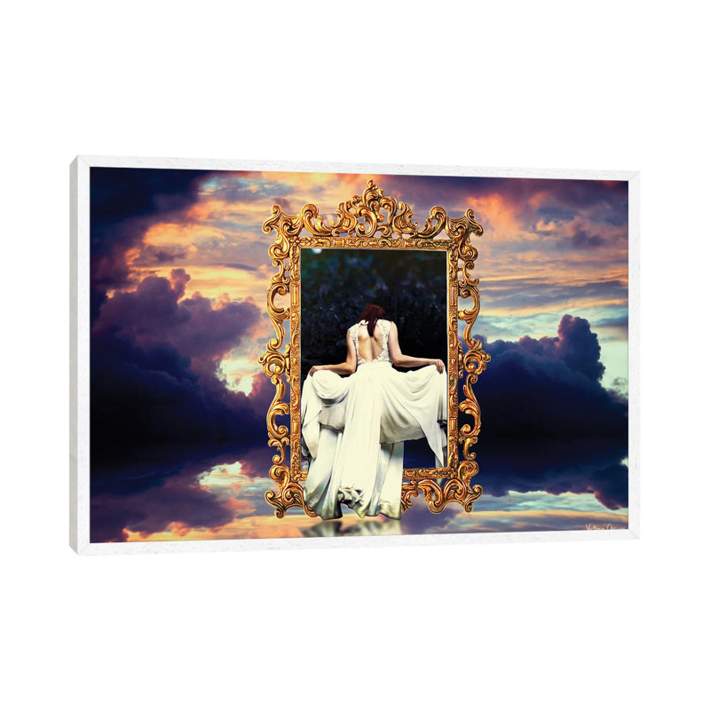 Elsewhere by Victoria Obscure - Print on Canvas, White Framed, 45.72cm H x 66.04cm W x 3.81cm D