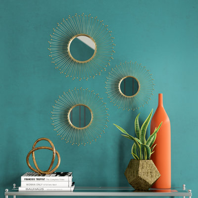 Ensemble de miroirs muraux en métal