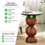 Veerly Solid Acacia Wood & Marble Effect Round Side Table - Rustic Modern Sculptural Design-1174587596