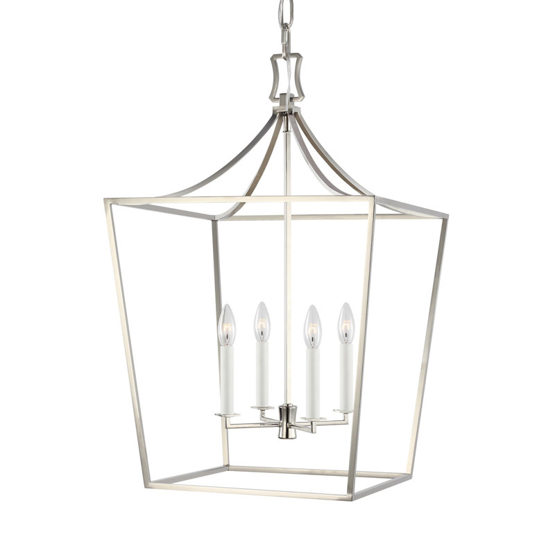 Southold 4 - Light Chandelier, Polished Nickel, 27.62" H x 18" W x 18" D