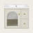 24" Wall-Mounted Bathroom Vanity with Ceramic Sink, 2 Drawers, Soft-Close Door-1893142829