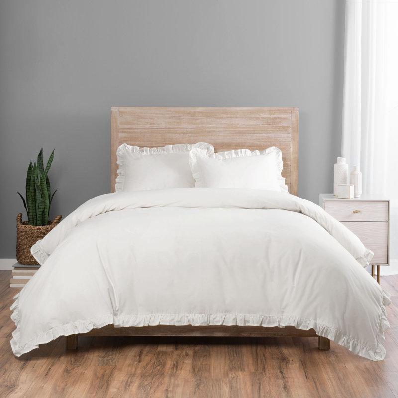 Rona Modern & Contemporary Cotton Duvet Cover, King Duvet Cover + 2 Shams, Mint