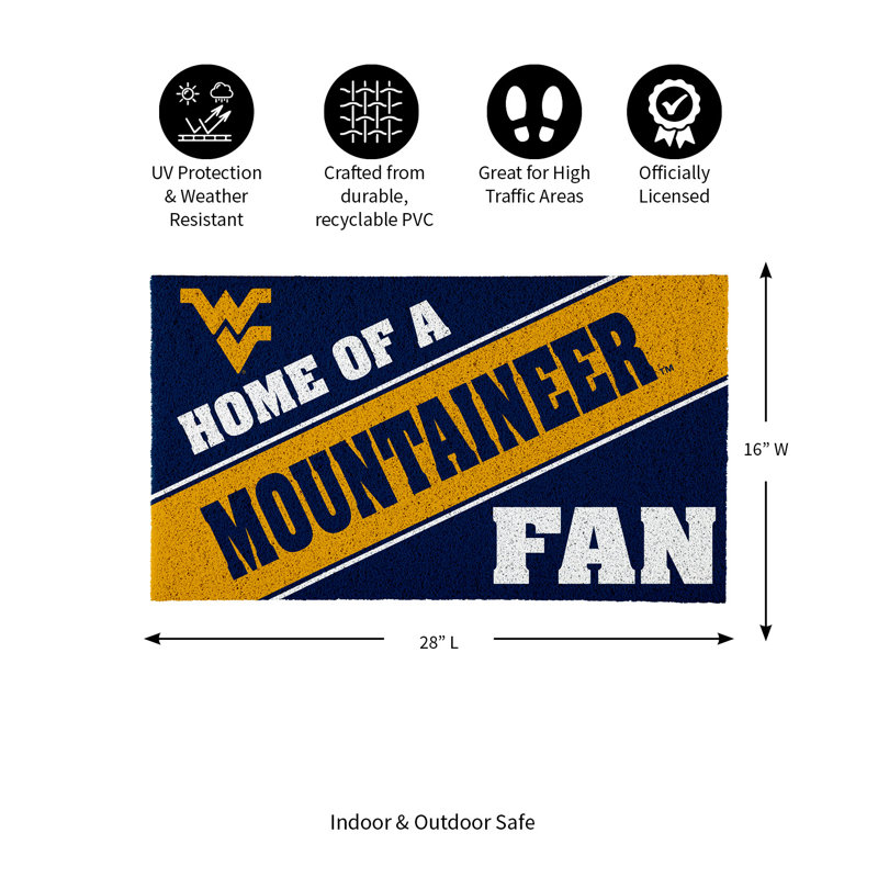 West Virginia University, PVC Mat COLOR, Home of a Fan