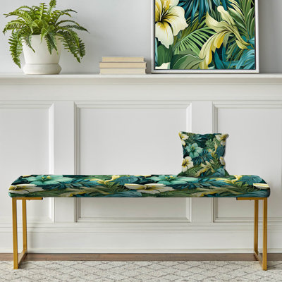Mirage - motif tropical Oasis - banc rembourré doré Tropical