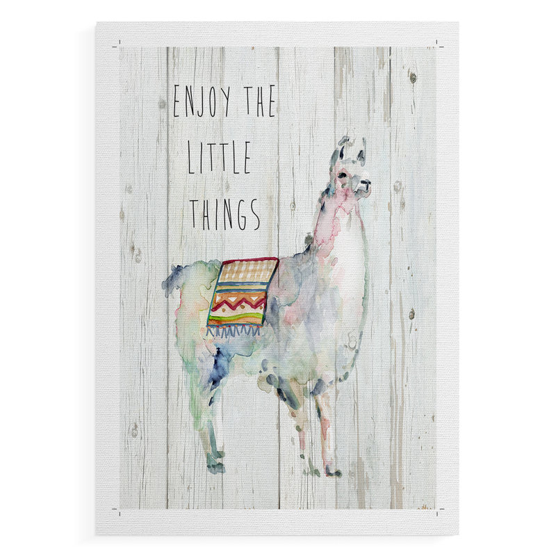 Llama Little Things -Impression sur toile seulement - NON-CADRE, H 18 po x l 12 po