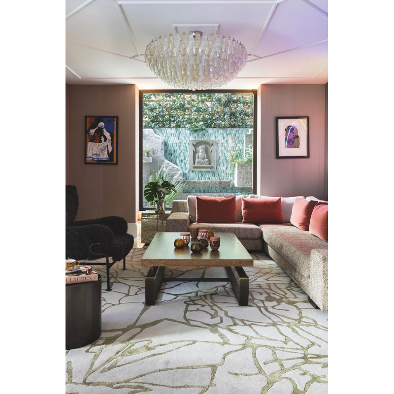 Kelly Wearstler Tracery Round Area Rug, Rectangle 10' x 14'