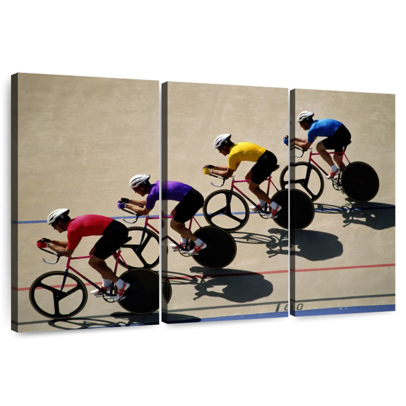 Male Track Cyclists, 20" H x 33" W