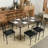 Flahiff 6-Piece Dining Table & Chairs Set - Table + 6 Padded Chairs | Rustic Brown MDF Finish | Indoor/Outdoor Use for Kitchen, Patio, or Dining Room-998646593-998646592