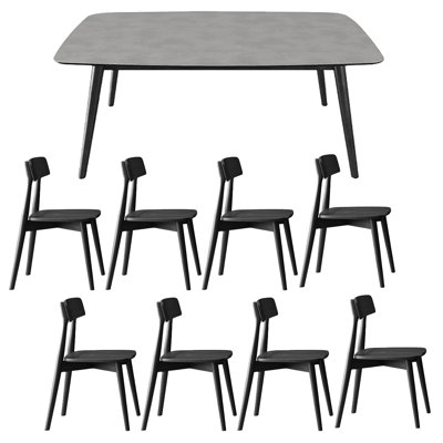 Modern high-temp resistant rock slab dining table
