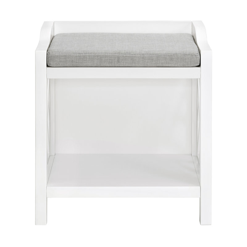 Banc de rangement rembourré avec tablettes