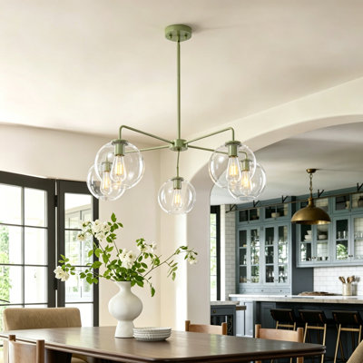 5 - Light Sputnik Glass Globe Chandeliers Pendants Light
