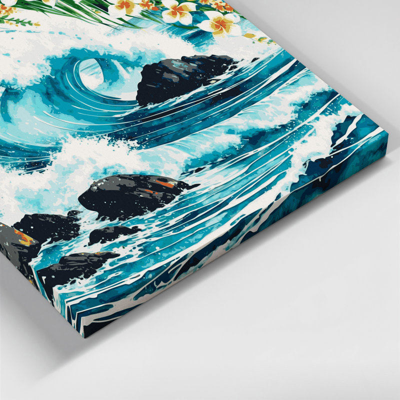 Art mural sur toile vert hawaïen, H 12 po x l 18 po