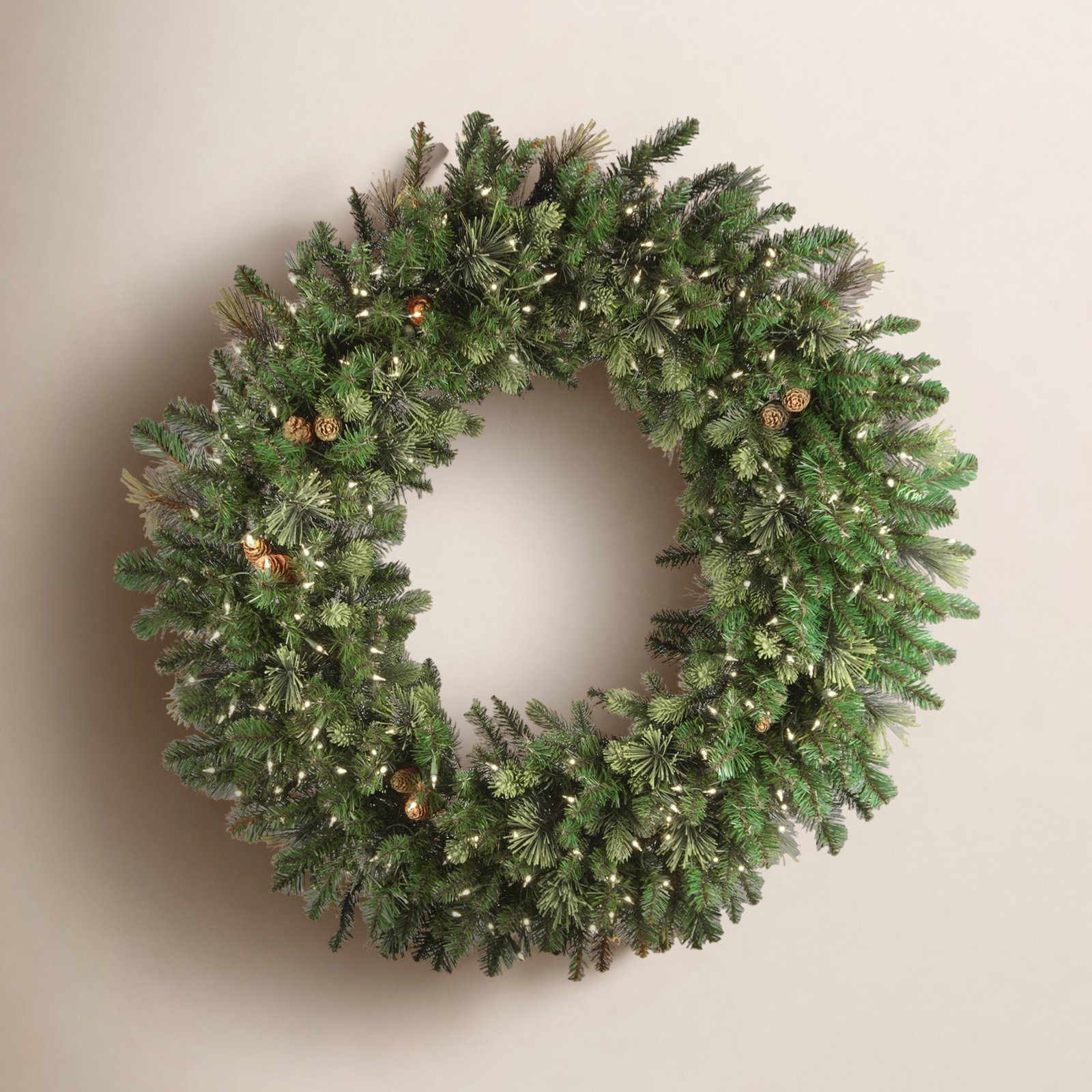 48" Pre-Lit Pine Wreath