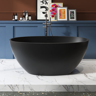 Baignoire de trempage autoportante à surface solide de 55 pouces