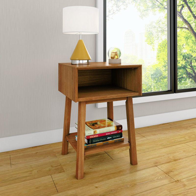 Ladora Solid Wood Nightstand, Brown