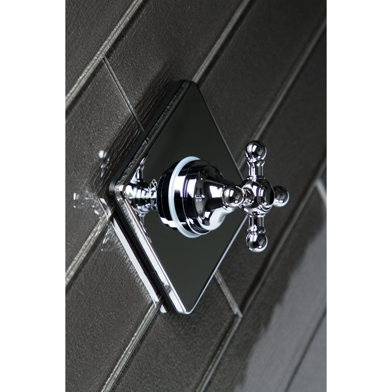 Kingston Brass Single-Handle Wall Mount Three-Way Diverter Valve with Trim Kit, Polished Chrome