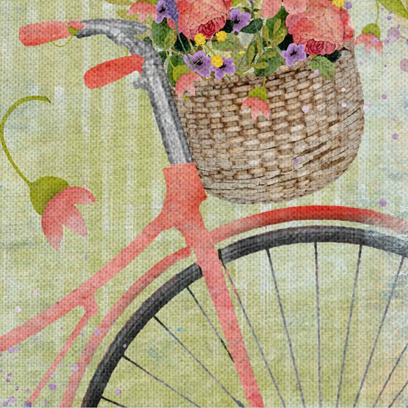 «Vélo rose», reproduction sur toile tendue, H 20 po x l 20 po x P 1,5 po