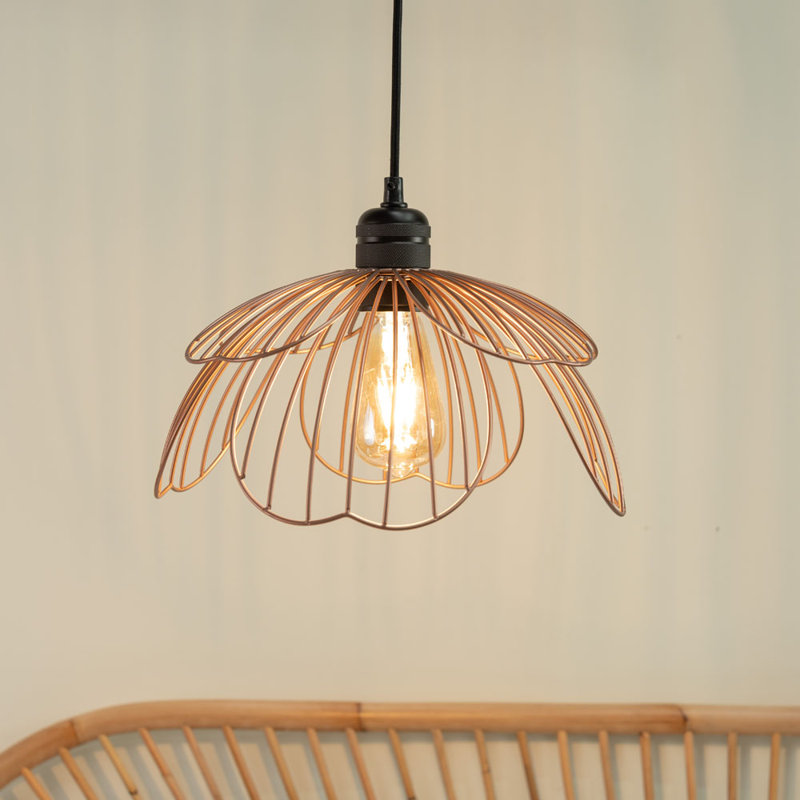 15cm H Metal Novelty Pendant Shade in Pink